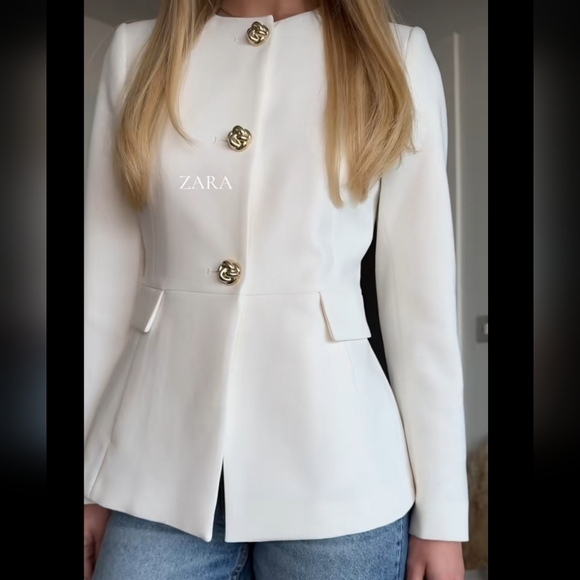 Zara fitted  blazer white Size M - Picture 6 of 16
